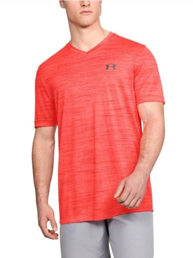 Under Armour Red Heather V-Neck Performance Tee